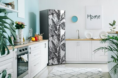 Kühlschrank matte Exotische blätter graues motiv