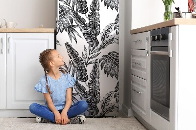 Kühlschrank matte Exotische blätter graues motiv
