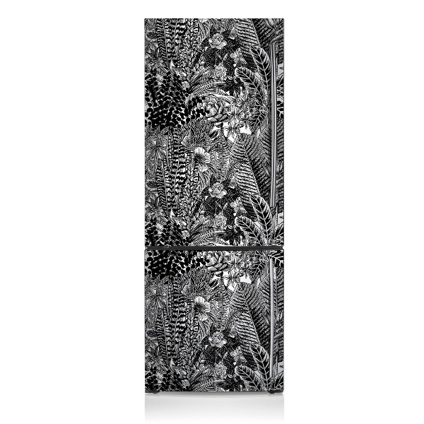 Kühlschrank magnet folie Schwarz-weiß-blätter