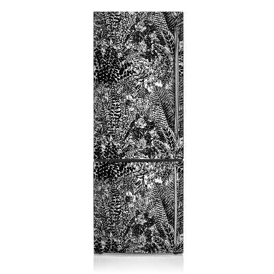 Kühlschrank magnet folie Schwarz-weiß-blätter