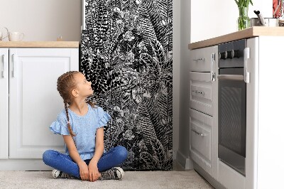 Kühlschrank magnet folie Schwarz-weiß-blätter