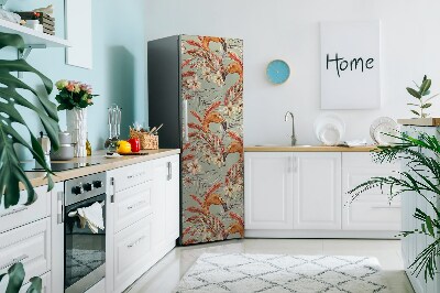 Kühlschrank aufkleber Flamingos retro-stil