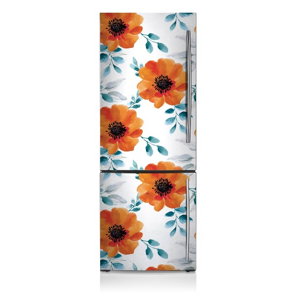 Kühlschrank aufkleber Orangene blume