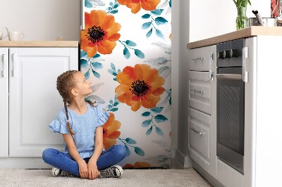 Kühlschrank aufkleber Orangene blume