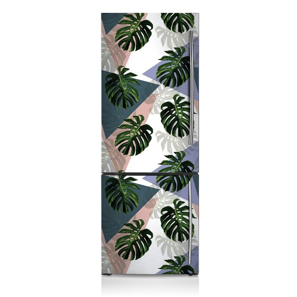 Magnet auf kühlschrank folie dekoration Belaubtes monstera-motiv