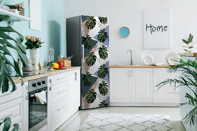 Magnet auf kühlschrank folie dekoration Belaubtes monstera-motiv