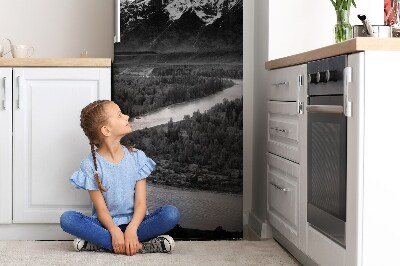 Magnet auf kühlschrank folie dekoration Dunkler berg