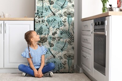 Kühlschrank matte Blumen und libellen