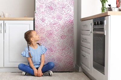 Kühlschrank aufkleber Pinke blumen