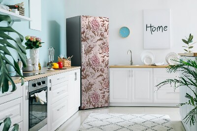 Magnetischer kühlschrank-aufkleber Rosa pfingstrosen