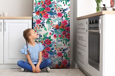 Magnet auf kühlschrank folie dekoration Farbenfrohe blumen