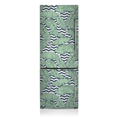 Magnet auf kühlschrank folie dekoration Tropenblätter