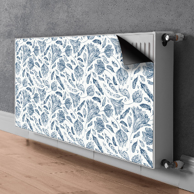 Dekorative Heizkörperabdeckung Blaue blätter