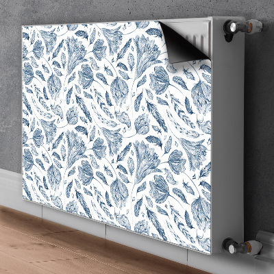 Dekorative Heizkörperabdeckung Blaue blätter