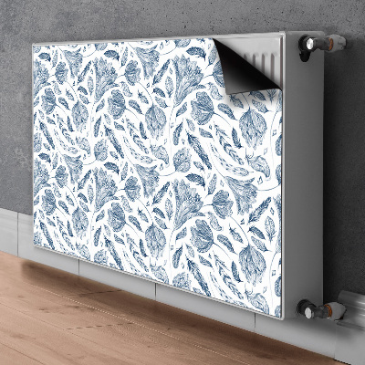 Dekorative Heizkörperabdeckung Blaue blätter