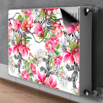 Heizkörperverkleidung magnet Aquarellblüten