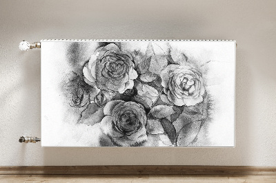 Magnet Heizkörperverkleidung Schwarz-weiß-rosen