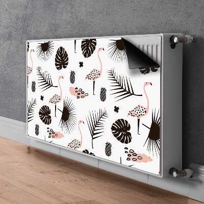Heizkörperverkleidung magnet Blätter und flamingos