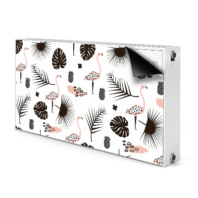 Heizkörperverkleidung magnet Blätter und flamingos