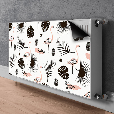 Heizkörperverkleidung magnet Blätter und flamingos