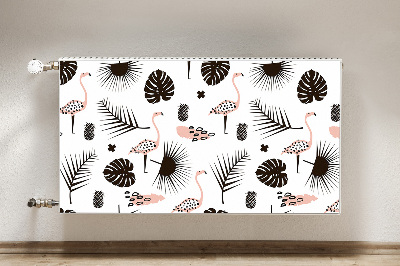 Heizkörperverkleidung magnet Blätter und flamingos