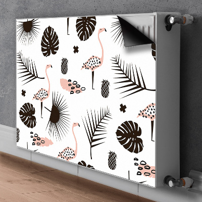 Heizkörperverkleidung magnet Blätter und flamingos