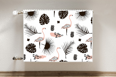 Heizkörperverkleidung magnet Blätter und flamingos