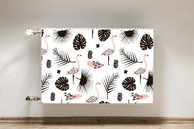Heizkörperverkleidung magnet Blätter und flamingos