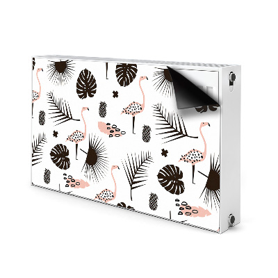 Heizkörperverkleidung magnet Blätter und flamingos