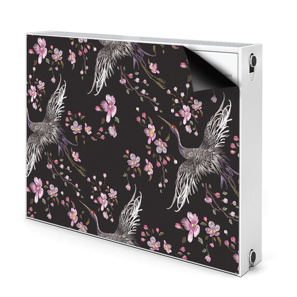 Magnet Heizkörperverkleidung Reiher und blumen