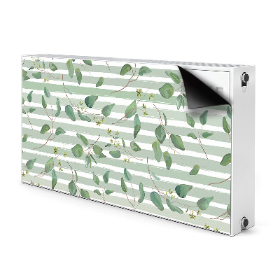 Heizkörperverkleidung magnet Blätter auf einem gestreiften hintergrund