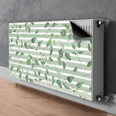 Heizkörperverkleidung magnet Blätter auf einem gestreiften hintergrund