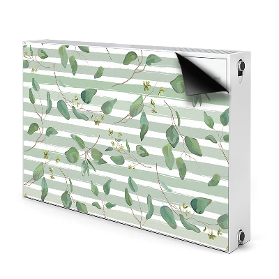 Heizkörperverkleidung magnet Blätter auf einem gestreiften hintergrund