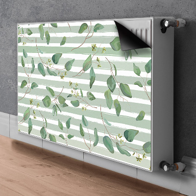 Heizkörperverkleidung magnet Blätter auf einem gestreiften hintergrund