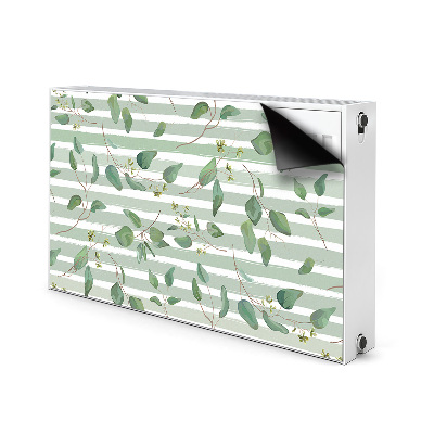Heizkörperverkleidung magnet Blätter auf einem gestreiften hintergrund