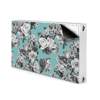 Magnet Heizkörperverkleidung Schwarz-weiß-rosen