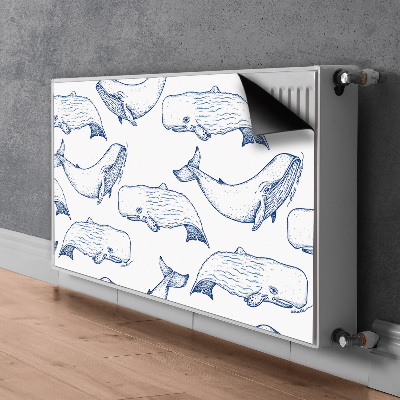Dekorative Heizkörperabdeckung Blaue wale