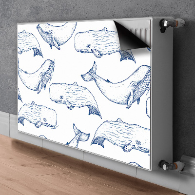 Dekorative Heizkörperabdeckung Blaue wale