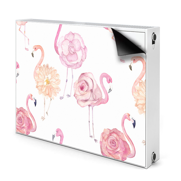 Heizkörperverkleidung magnetisch Flamingos und blumen