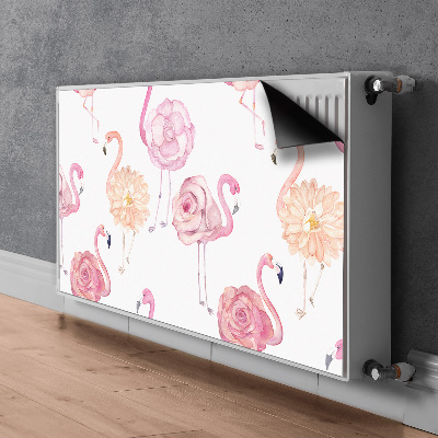 Heizkörperverkleidung magnetisch Flamingos und blumen