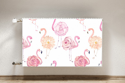 Heizkörperverkleidung magnetisch Flamingos und blumen
