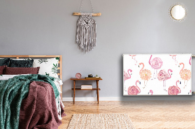 Heizkörperverkleidung magnetisch Flamingos und blumen