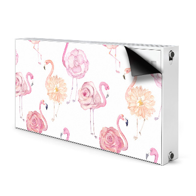 Heizkörperverkleidung magnetisch Flamingos und blumen