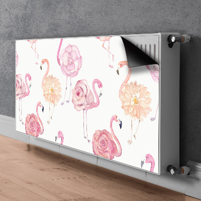 Heizkörperverkleidung magnetisch Flamingos und blumen