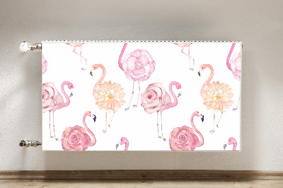 Heizkörperverkleidung magnetisch Flamingos und blumen