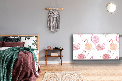 Heizkörperverkleidung magnetisch Flamingos und blumen