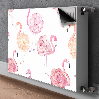 Heizkörperverkleidung magnetisch Flamingos und blumen