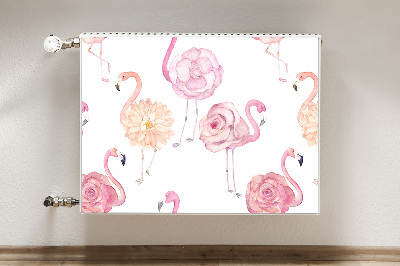 Heizkörperverkleidung magnetisch Flamingos und blumen