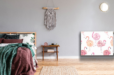 Heizkörperverkleidung magnetisch Flamingos und blumen