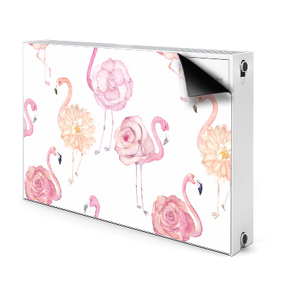 Heizkörperverkleidung magnetisch Flamingos und blumen